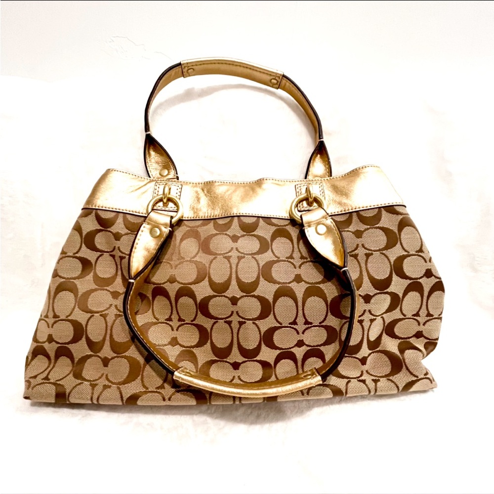 Coach Y2K NWT Penelope Gold Signature Jacquard Shoulder Bag with Wallet - Picture 7 of 16